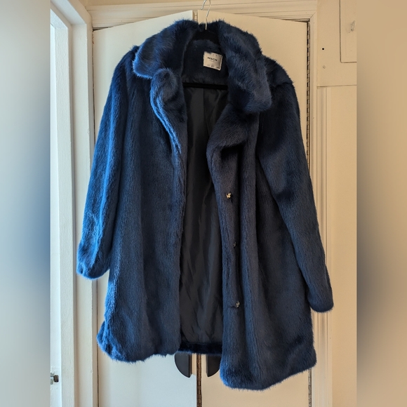 NWOT MSCH Copenhagen Blue Lora Fairy Faux Fur Coat Size XS/S - Picture 6 of 9